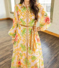 Flying Tomato - CASSIDY FLORAL BUTTON UP MIDI DRESS