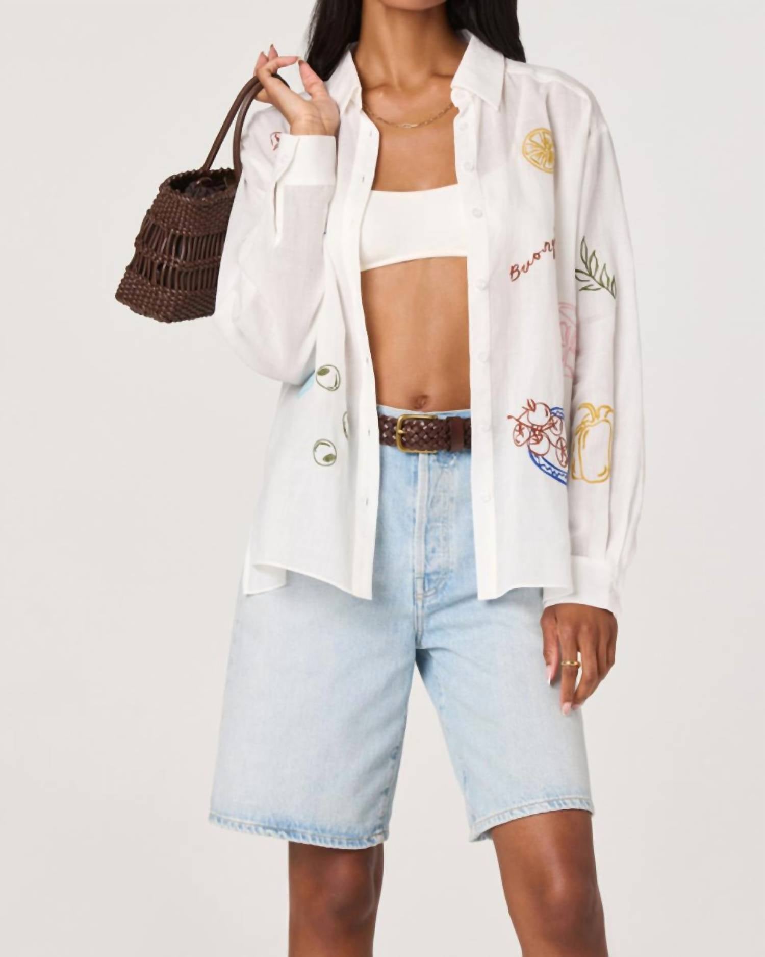 Astr - Trace Button Front Picnic Shirt