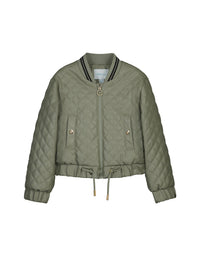 Abel & Lula August Leather Jacket in bayleaf - kids' jacket - alternate view