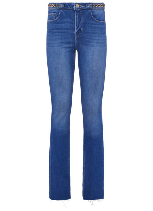 L'Agence - Ruth High-Rise Straight Jean with Gold Chain