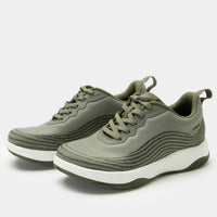 Alegria Women's In8 Comfort Lace Up Sneakers in olive - women's sneaker - detail view
