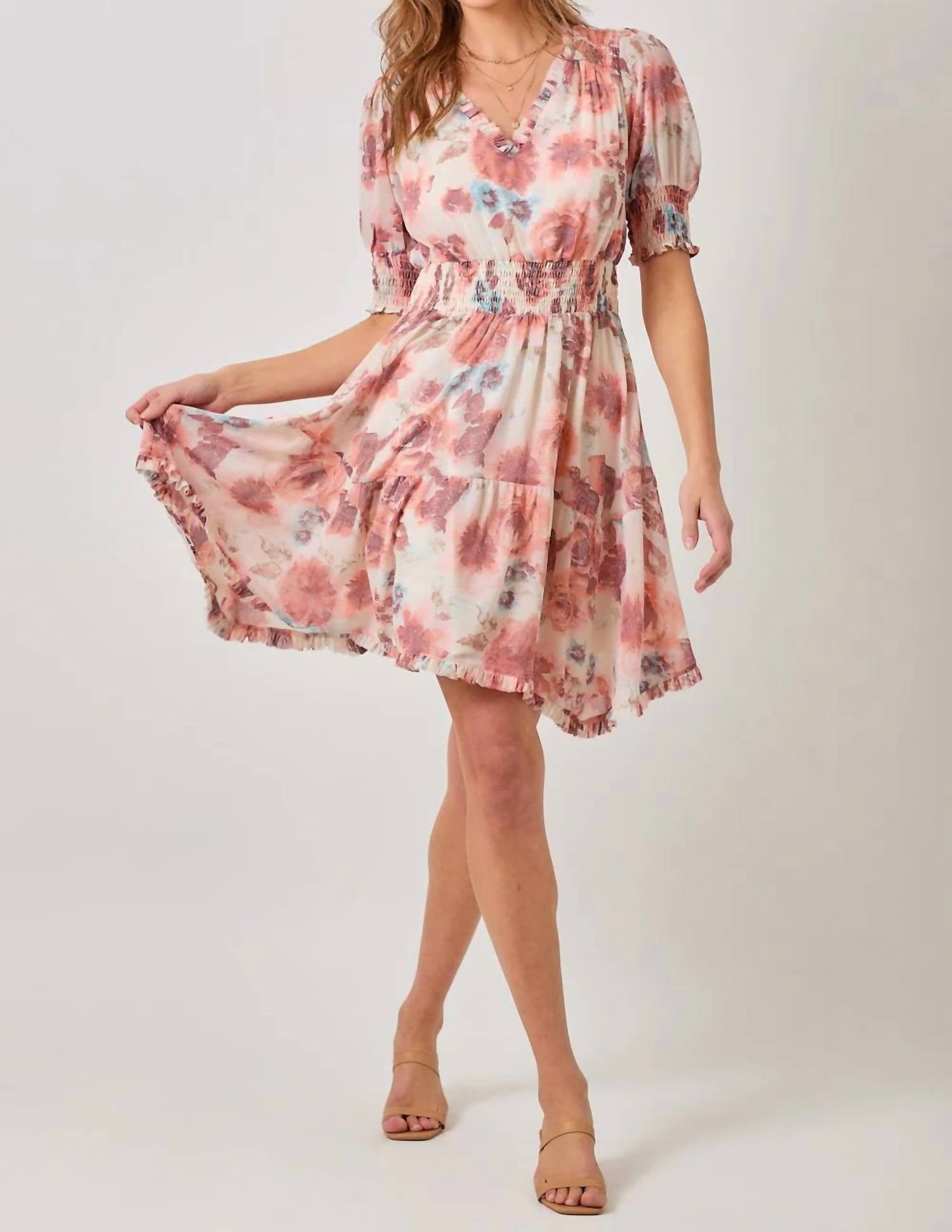 Mystree - Ruffle Detail Floral Dress
