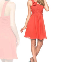 Last Dress - Ruched Rosette Asymmetric Evening Dress