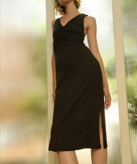 Nation LTD Sumi Tank Midi Dress in jet black 1 - women's dress - alternate view