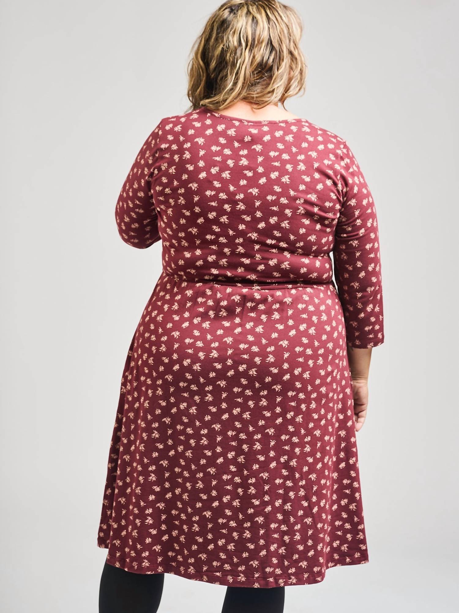 Mata Traders - Callie Long Sleeve Wrap Dress -Plus