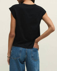 Z Supply Camino Jersey Top in black - women's tank top - alternate view