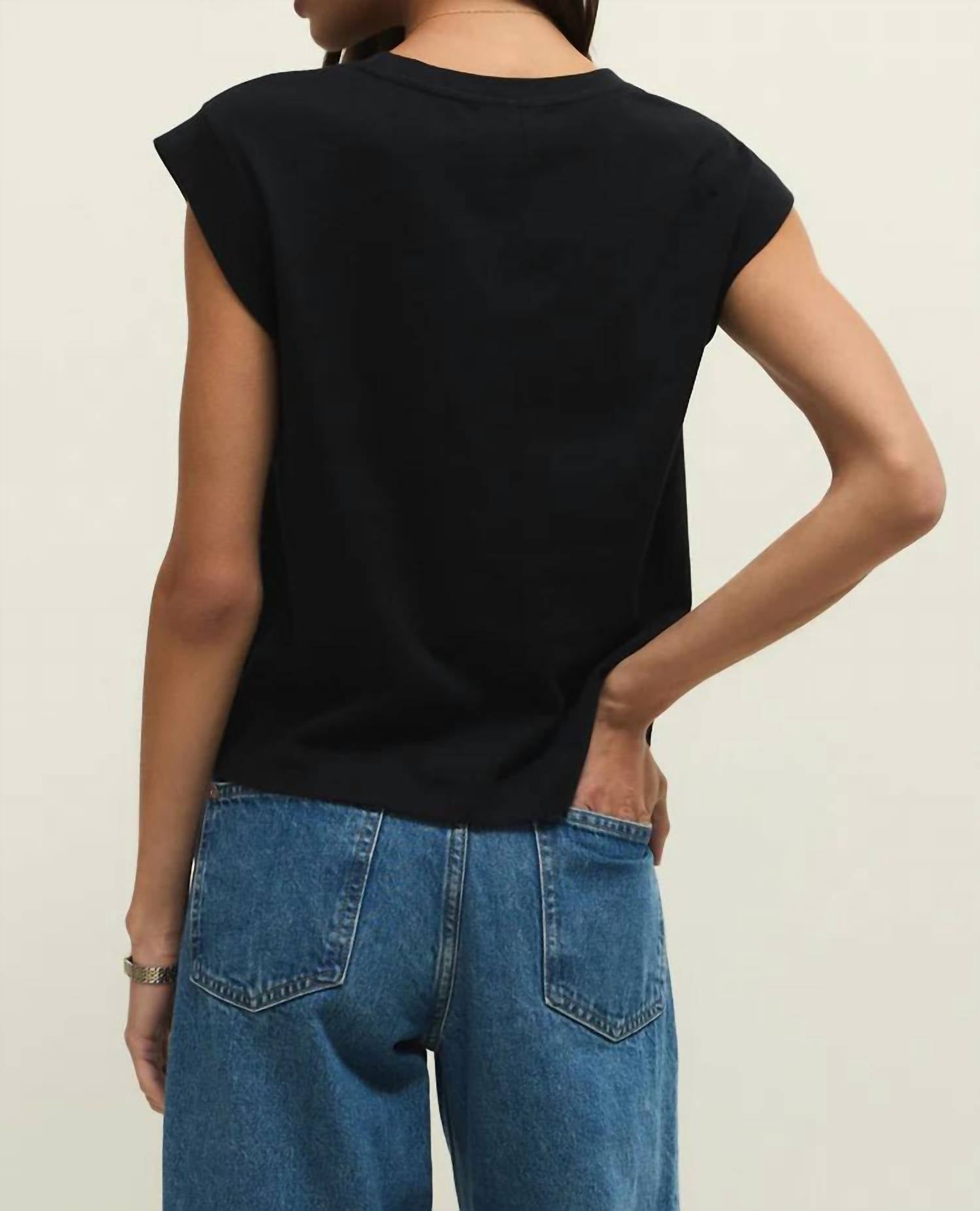 Z Supply Camino Jersey Top in black - women's tank top - alternate view