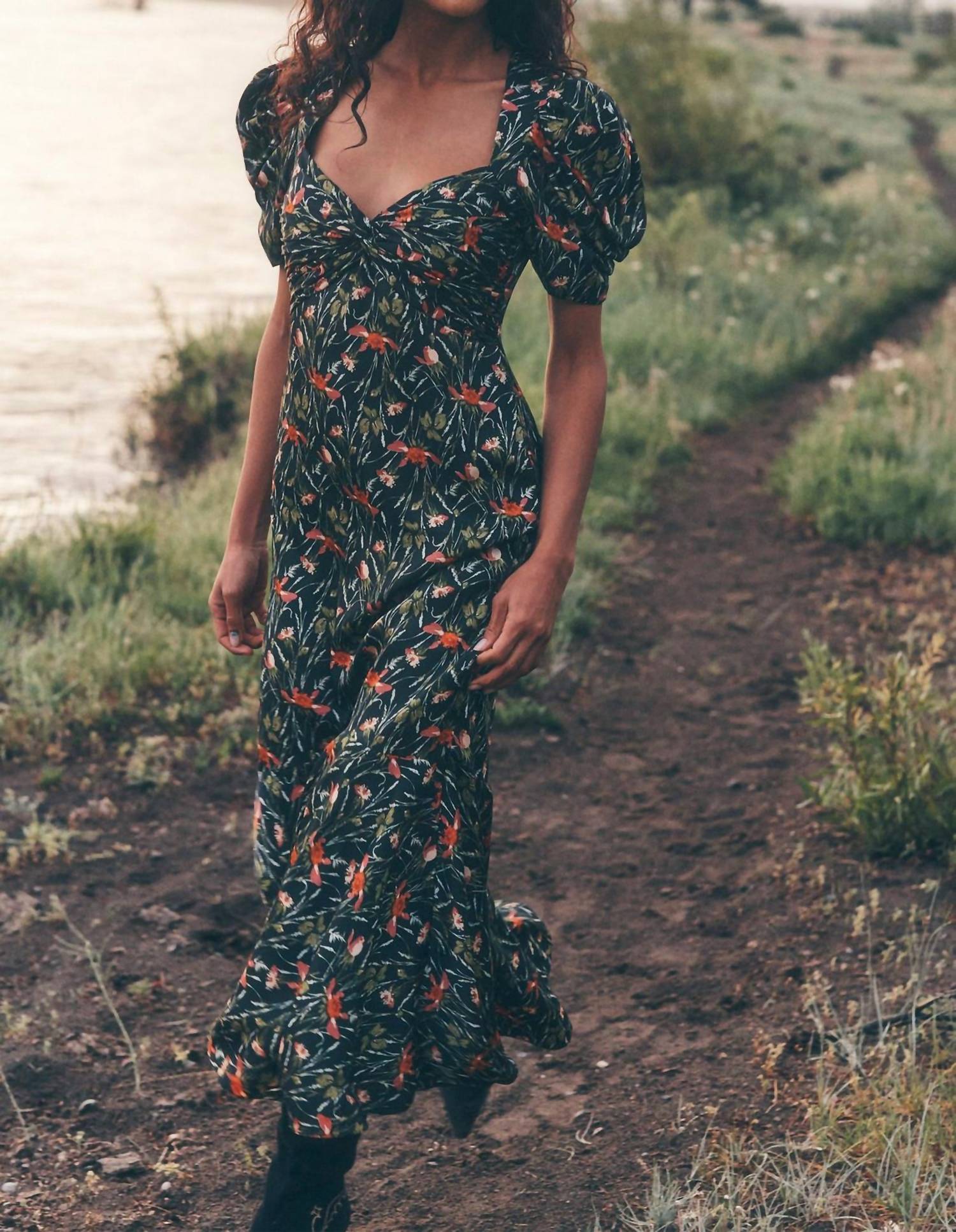 cinq a sept Windswept Meadow Wilma Maxi Dress in black multi - women's dress - view 6