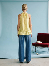 Heyson - Halter Ruffle Tiered High-Neck Top