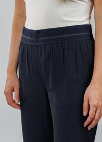 Lola & Sophie D-satin Cropped Jogger in night watch - women's pants - view 4