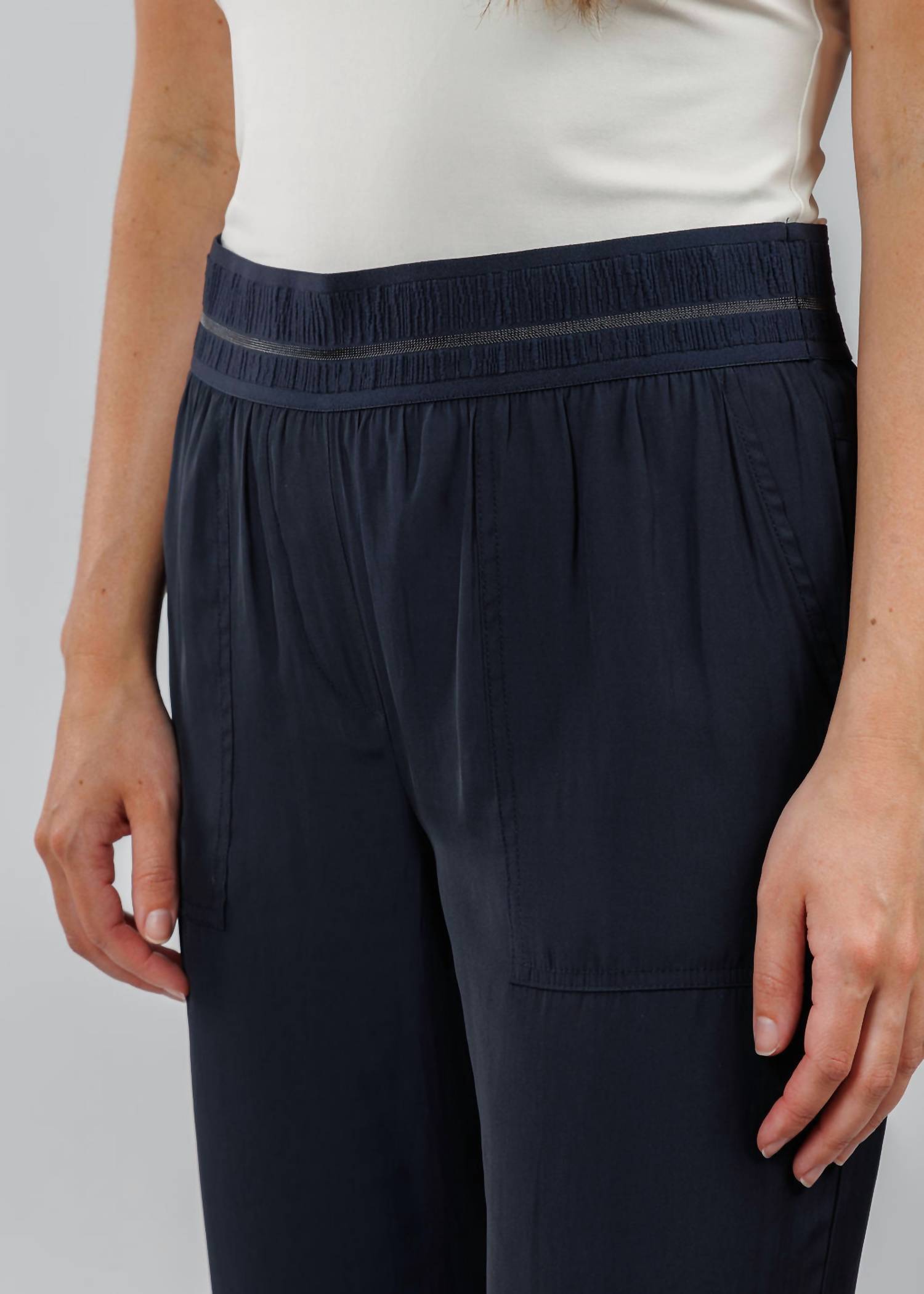 Lola & Sophie D-satin Cropped Jogger in night watch - women's pants - view 4