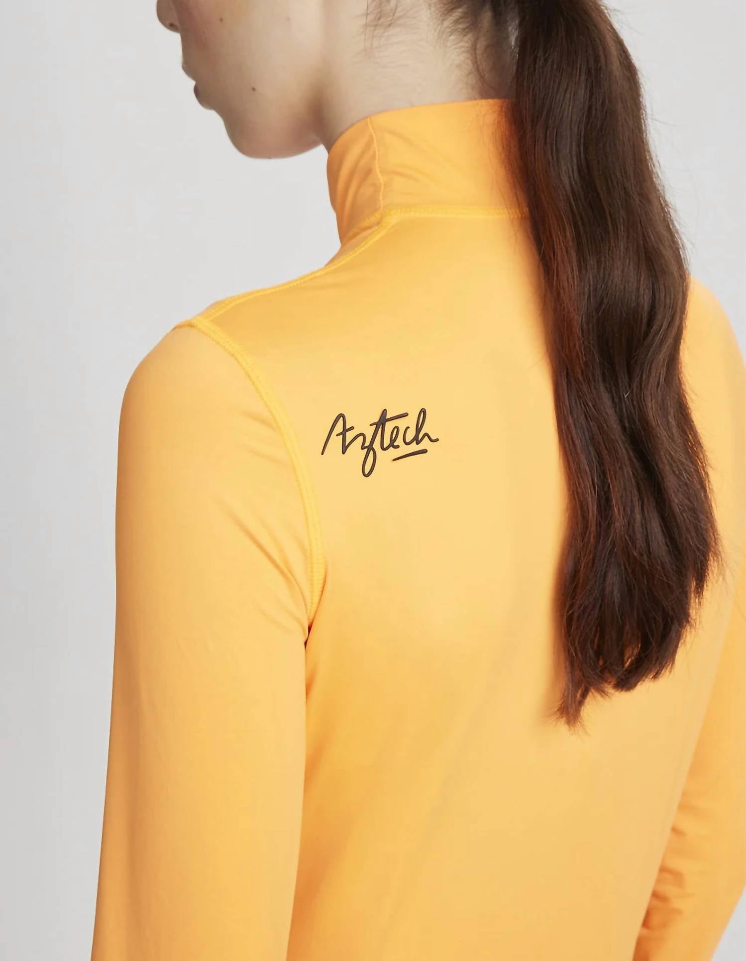 Aztech Mountain Next To Skin Base Layer Top in orange - women's long sleeve top - alternate view