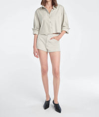 Favorite Daughter - Vegan Suede Crop Ex-boyfriend Shirt