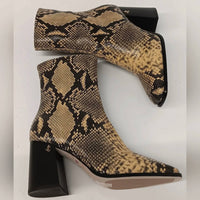 JIMMY CHOO Women's Bryelle 85 Snake Print Leather Ankle Boots in dijon - women's shoe - view 5