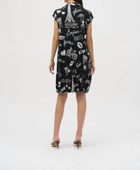 Joseph Ribkoff - Mini Shift Drawstring Dress