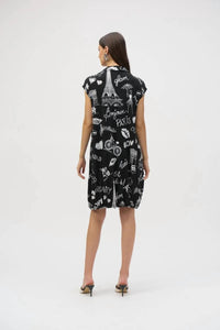 Joseph Ribkoff - Mini Shift Drawstring Dress