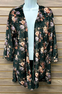 Peach Love - Women's Flare Sleeve Floral Cardigan
