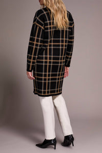 TRIBAL Long Sleeve Coatigan With Pockets in black - women's cardigan - detail view