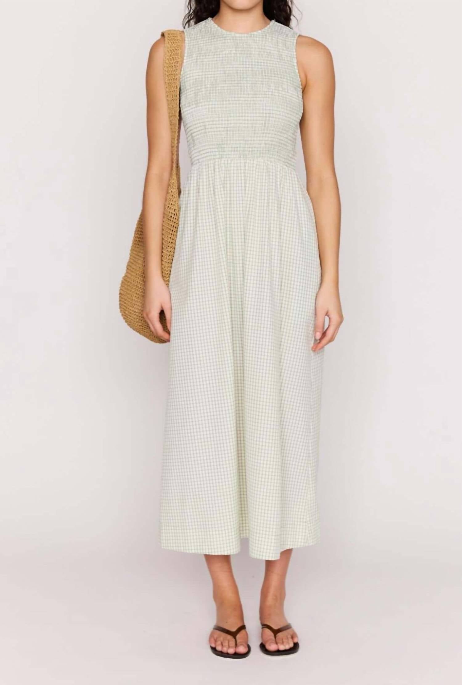 Minkpink - Sabrina Gingham Smocked Midi Dress