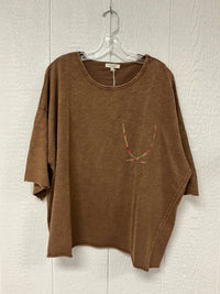 Easel - Women's Half Sleeve Mineral Wash Tee - Plus