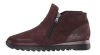 Munro Women's Danika Ankle Bootie in wine suede - women's shoe - detail view