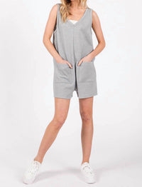 Sewn And Seen - Textured Knit Overall Romper