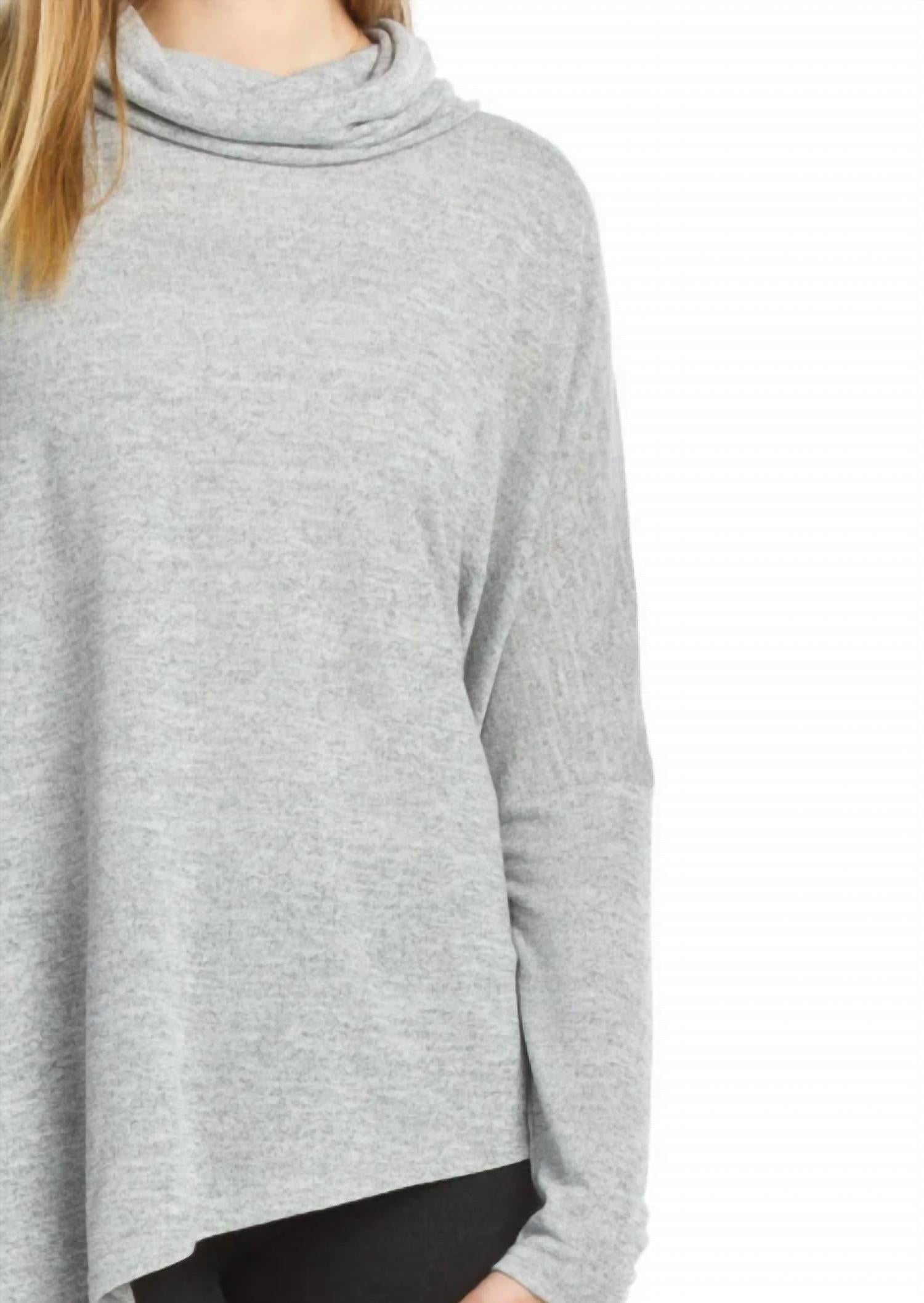 Papillon - Stretchy Cowl Neck Poncho Style Sweater