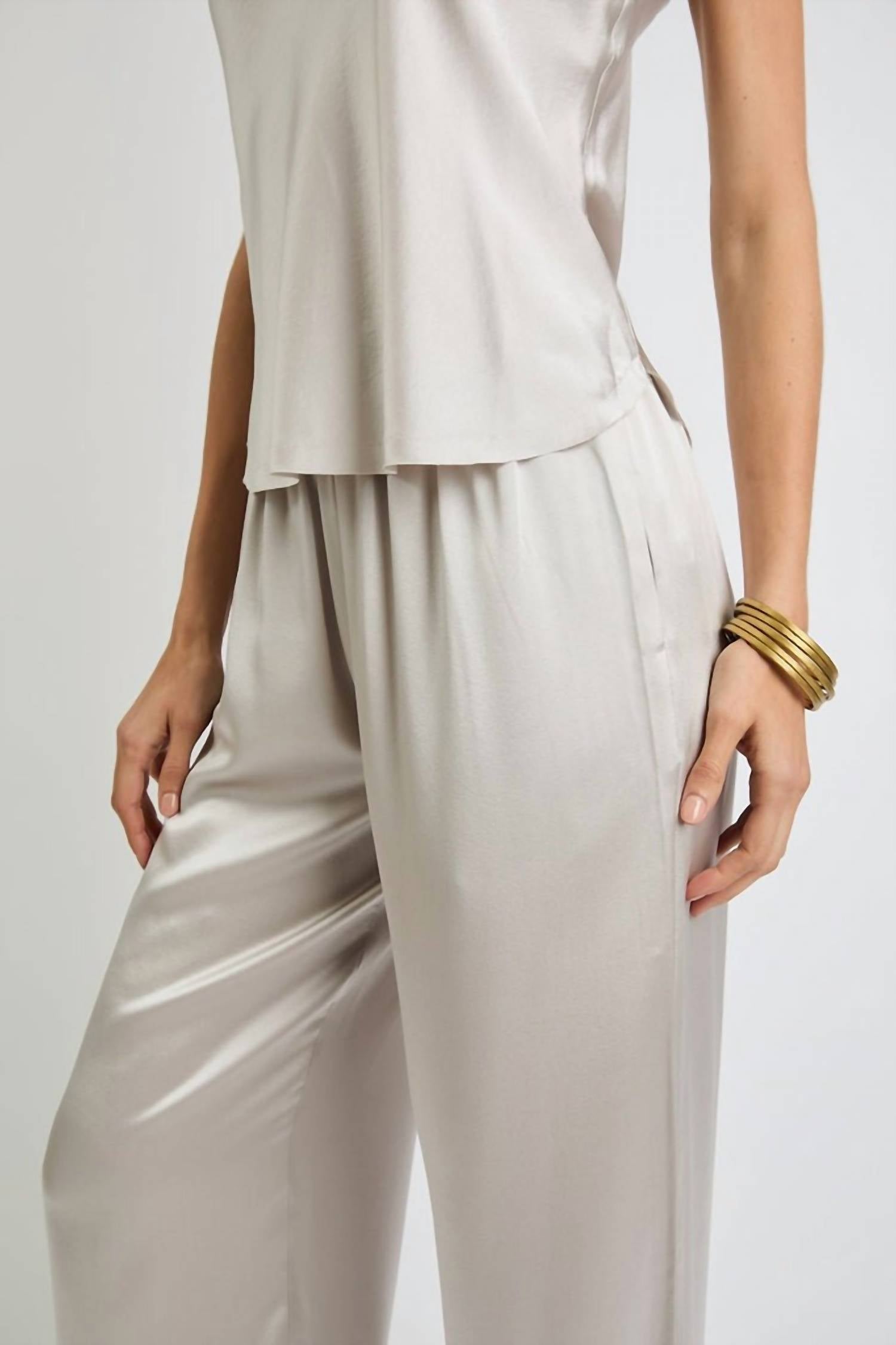 Beryll Liz Silk Pants in pearl - women's pants - alternate view
