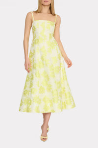 Milly - Striped Floral Fil Coupé Dress