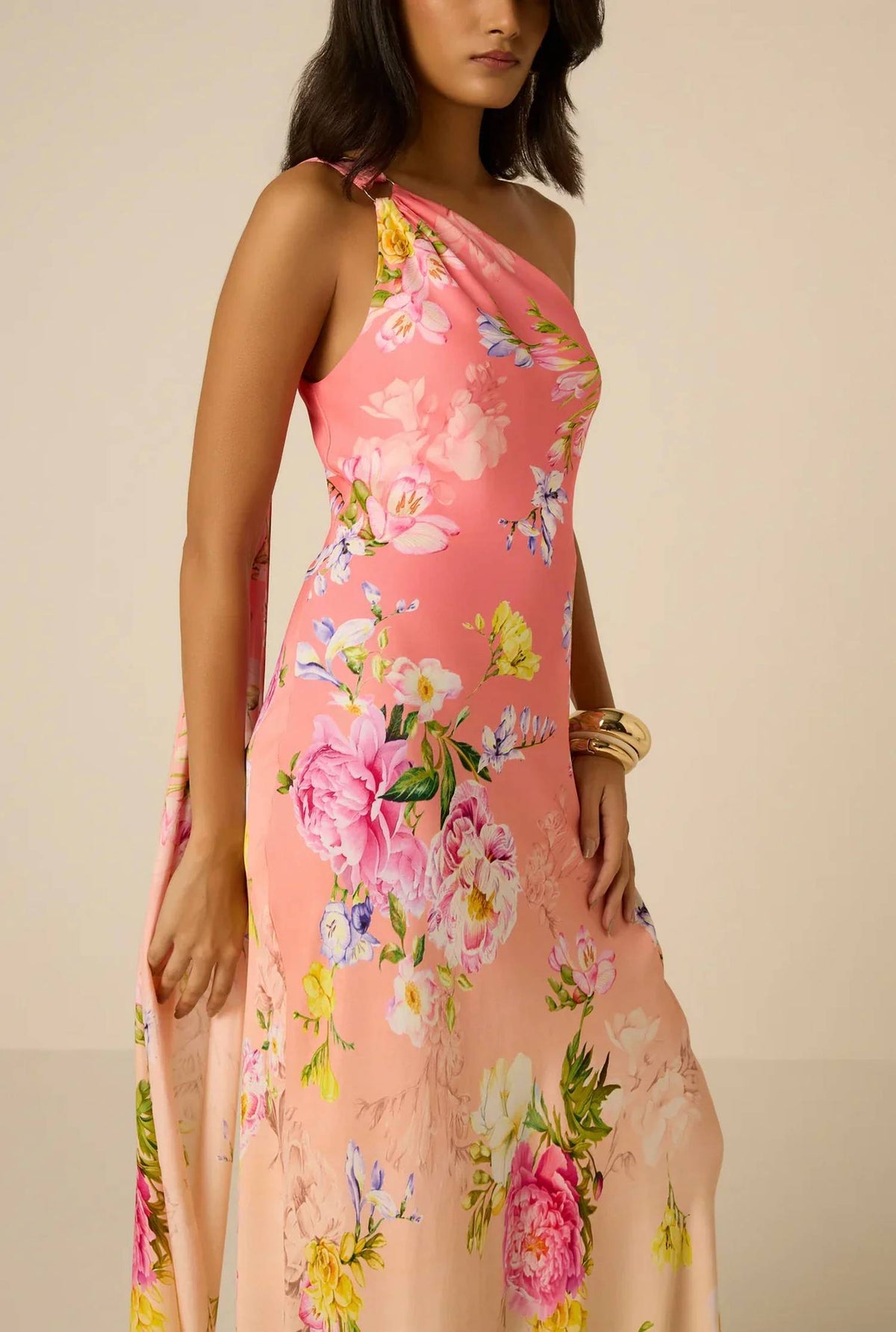 Hemant & Nandita - Avya One Shoulder Sash Dress