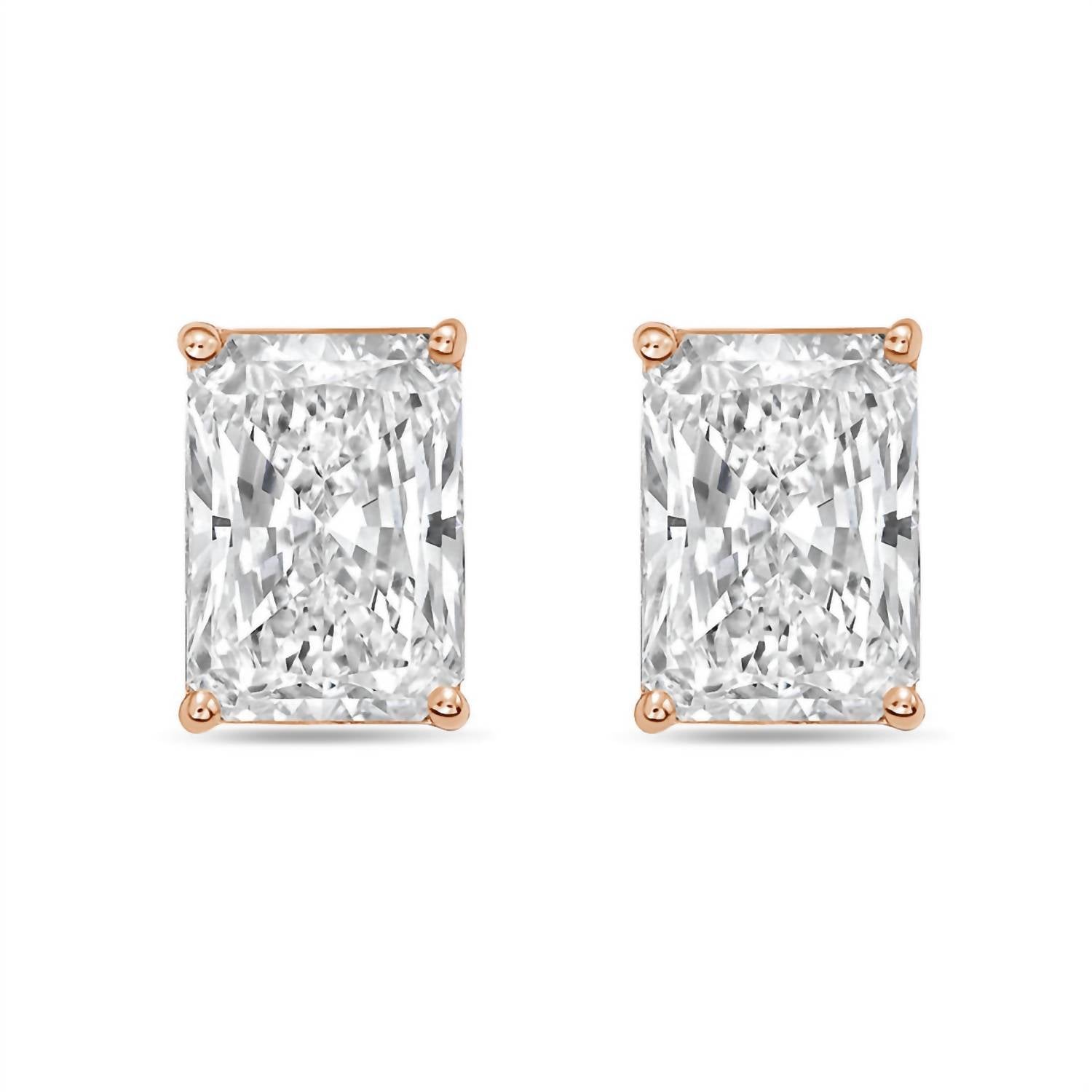 Diana M Jewels - Women's Radiant Lab-grown Diamond Stud Earrings (5.00 Tcw) - Statement