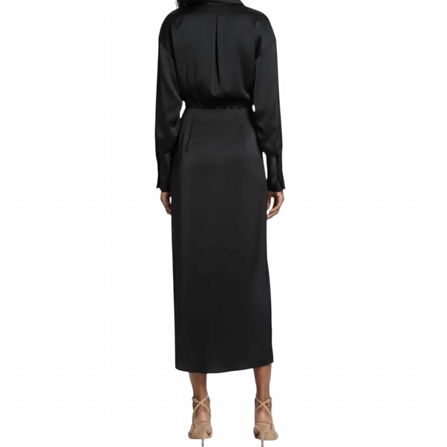Ramy Brook - Aurora Draped Satin Shirt Dress