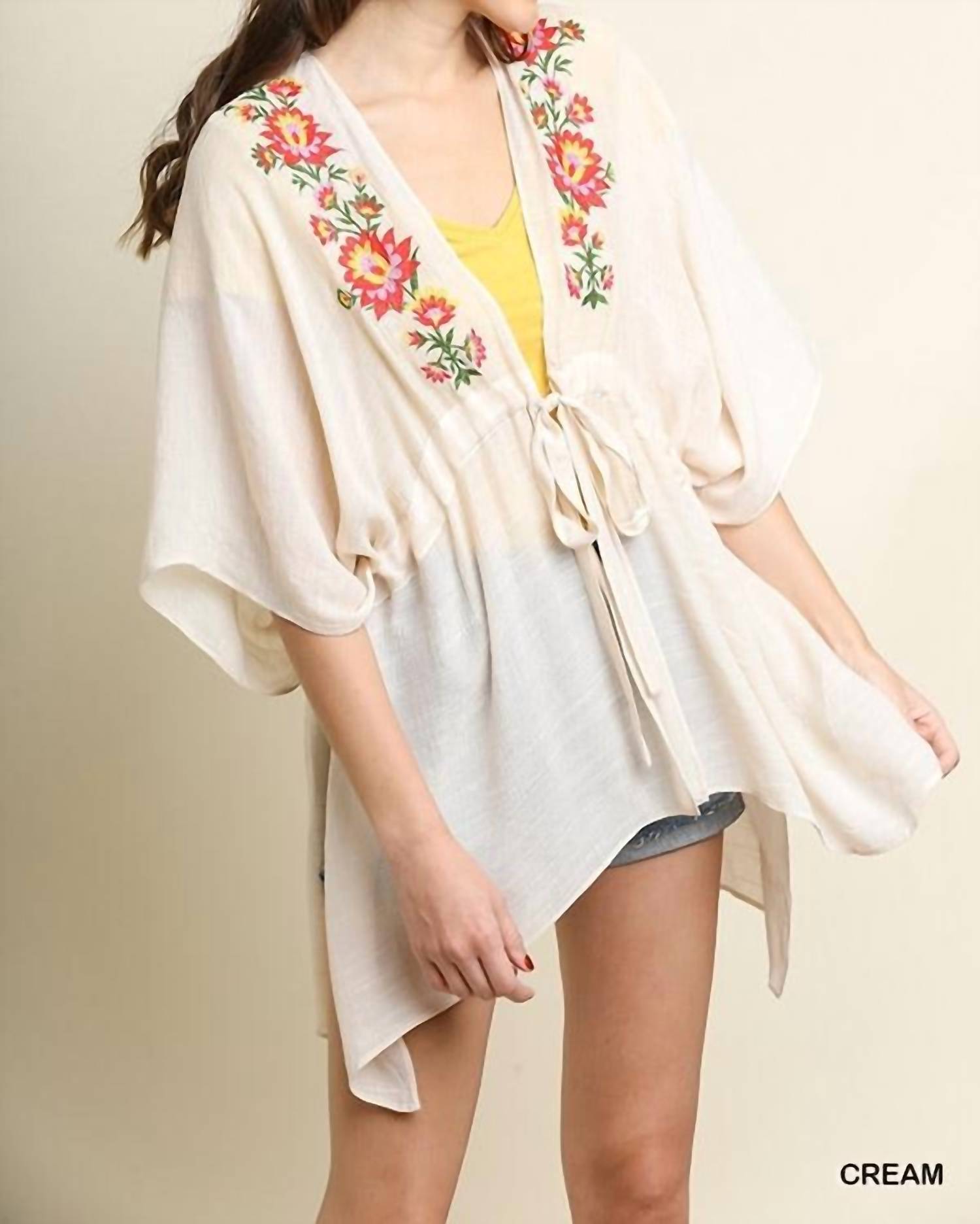 Umgee - Floral Embroided Kimono