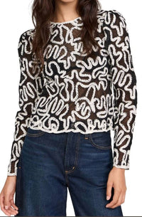 Sea - Alice Women's Top Embroidery Battenberg Long Sleeve Top
