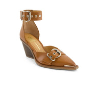 Andrea - Women's Pointed Toe Riveted Ankle Strap Pumps