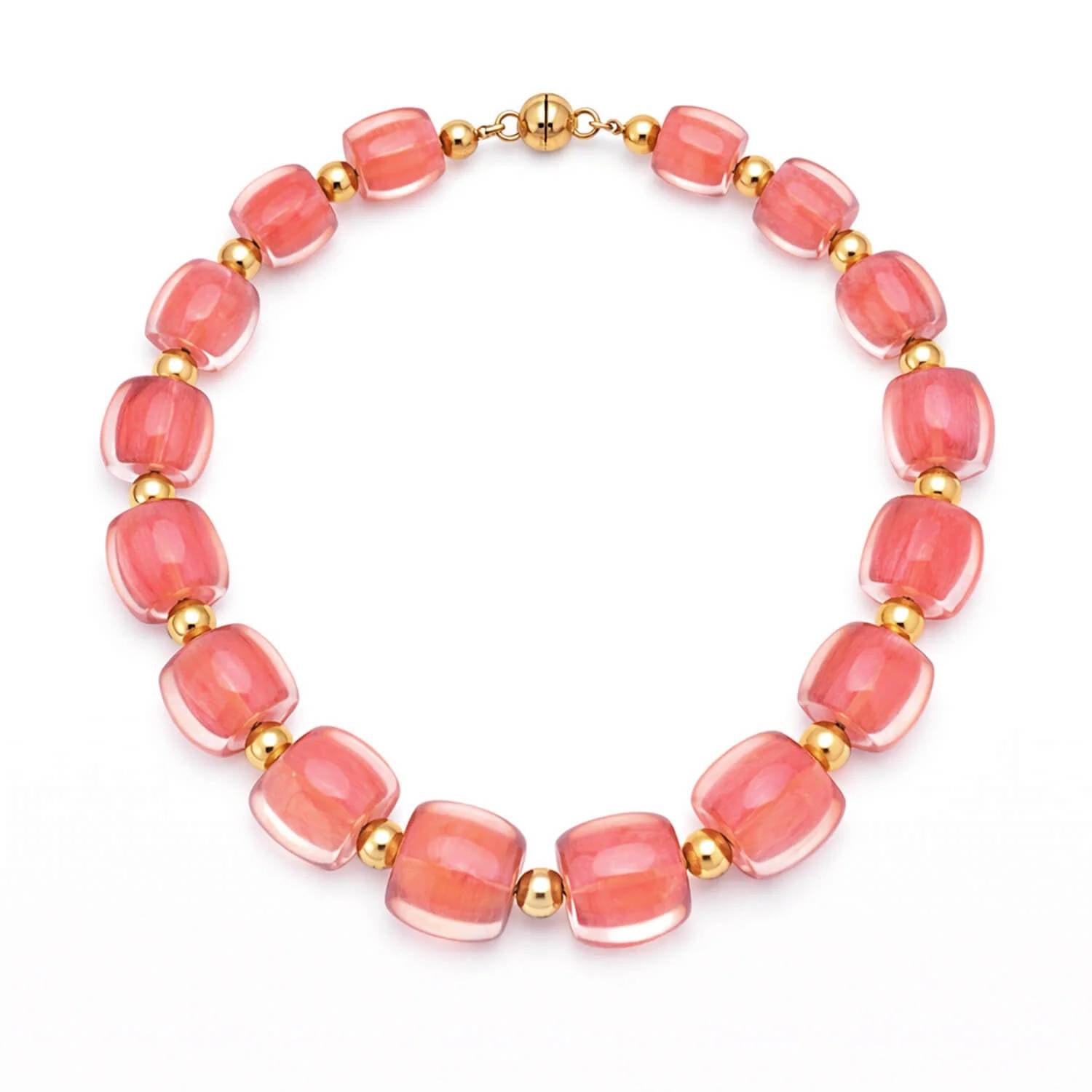 Gold & Honey - Women's For Brunch Beaded Lucite Necklace