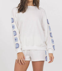 Vintage Havana - Crochet Square French Terry Crewneck