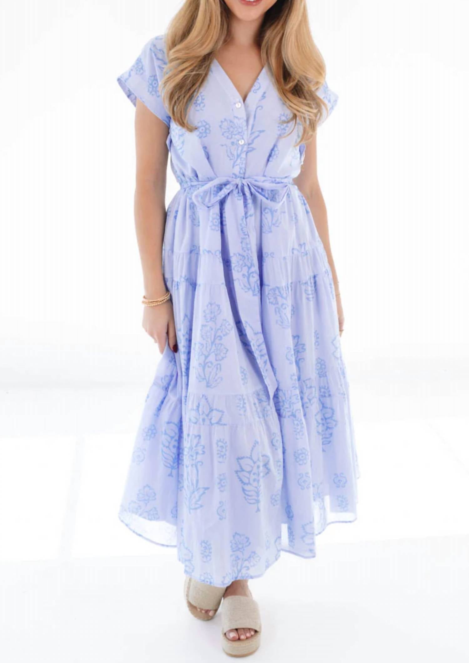 J.Marie - The Sienna V-neck Button Up Midi Dress