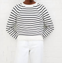 French Connection - Lillie Mozart Stripe Crew Sweater