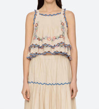 Sea - Melinda Floral Embroidery Tank Top