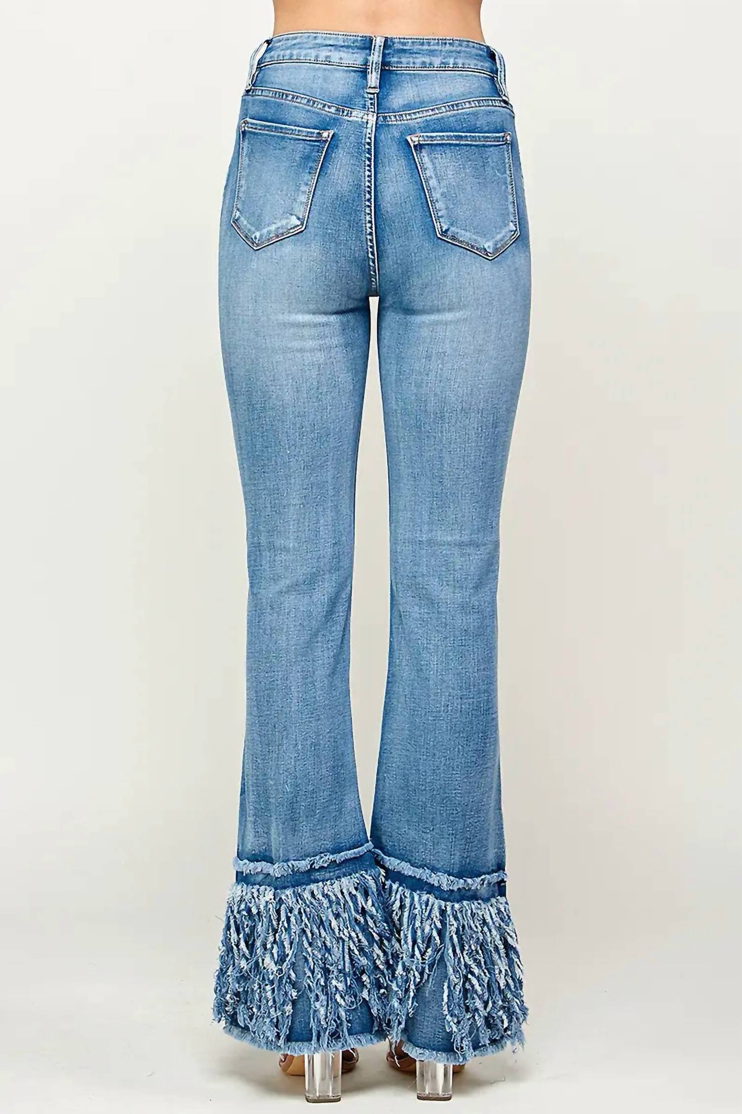 I&M Jeans - High Rise Frayed Flare Jeans