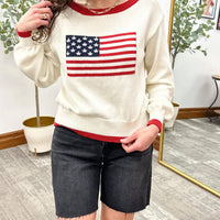 Blu Pepper - Long-Sleeve American Flag Sweater