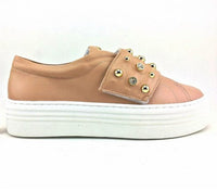 Verofatto Women's Couro Viena Sneaker in nude - women's sneaker - detail view
