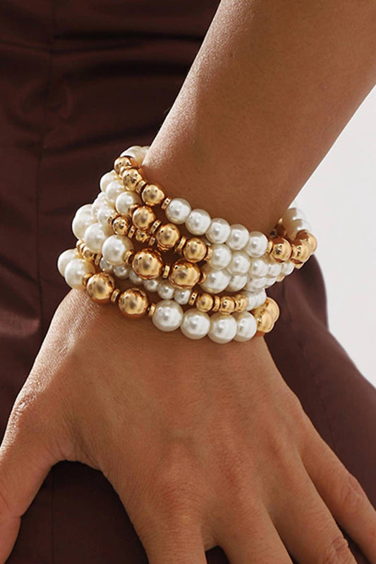 Aapparella - Pearl Beaded Bracelet Set