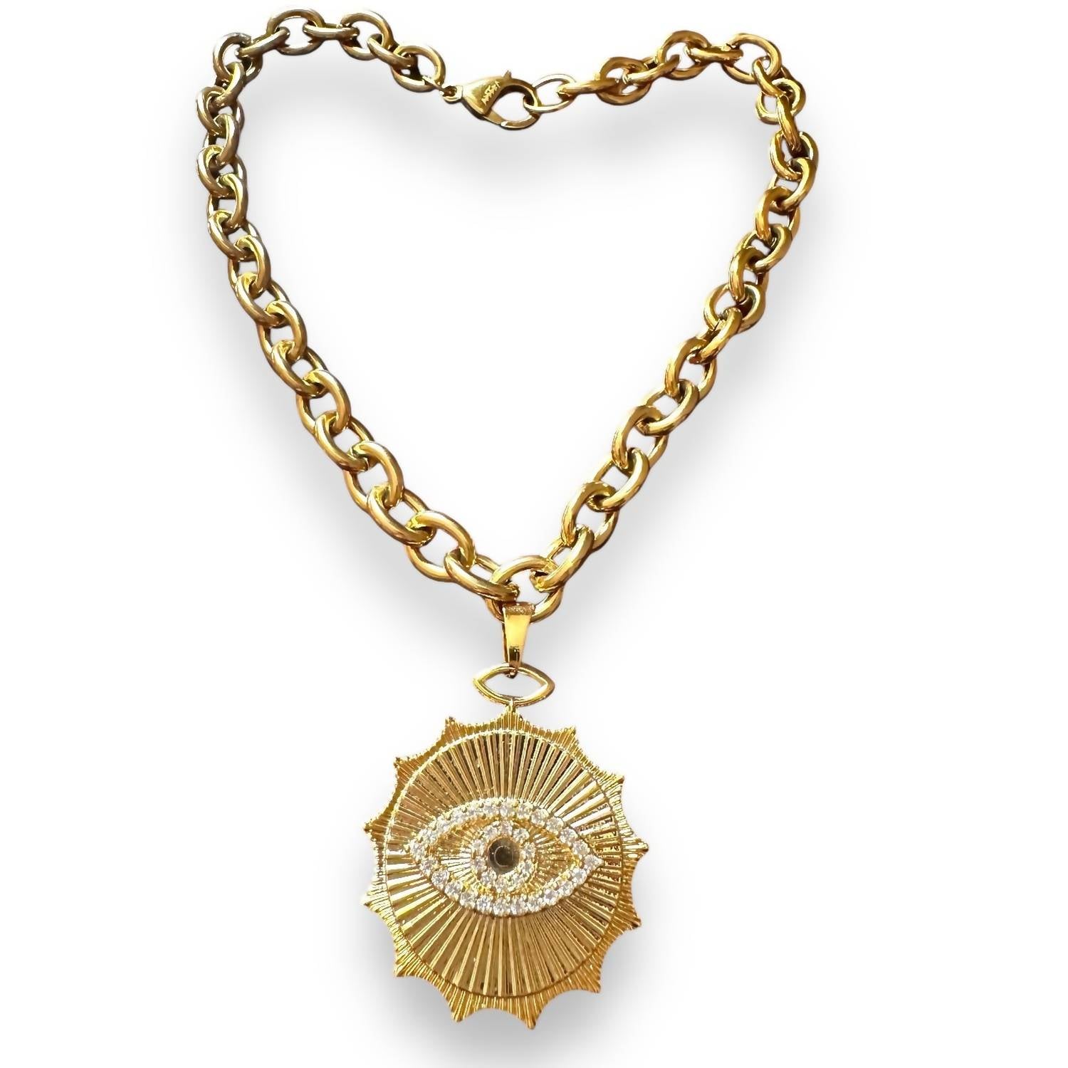 Jagged Halo Jewelry - Women's Tatiana Evil Eye Amulet Necklace