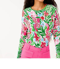 Lilly Pulitzer Salima Crewneck Sweater in glowing gardens - women's sweater - view 4