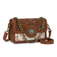 Trinity Ranch - Cowhide Floral Cutout Crossbody Bag