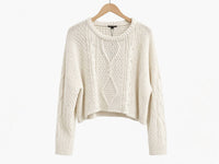 Papermoon - Women's Cora Loose Fit Cable Knit Sweater