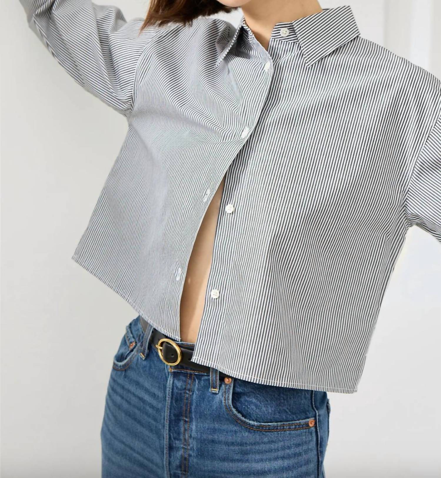 Sold Out Nyc - Cropped Everything Button Shirt