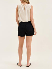 Judy Blue High Waist Trouser Denim Short in black - women's shorts - detail view